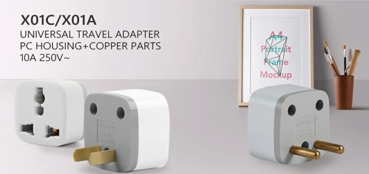 Universal Travel Adaptors with Two Flat Pin Electrical Plug Socket 100-250V Plug Adaptor