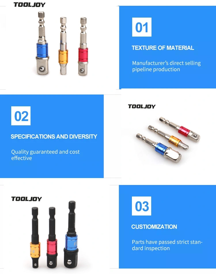 8PCS/Set CRV Impact Driver Drill Bit Socket Adapter Power Set Hex Shank to 1/4&quot; 3/8&quot; 1/2&quot; Extension Drill Bits