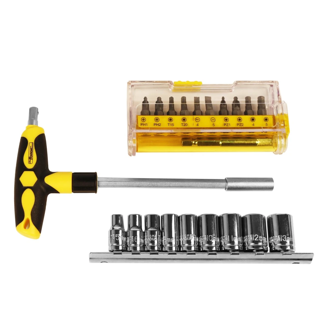 Hand Tools 21PCS Cr-V Steel Screwdriver Bit &amp; Carbon Steel Socket Set