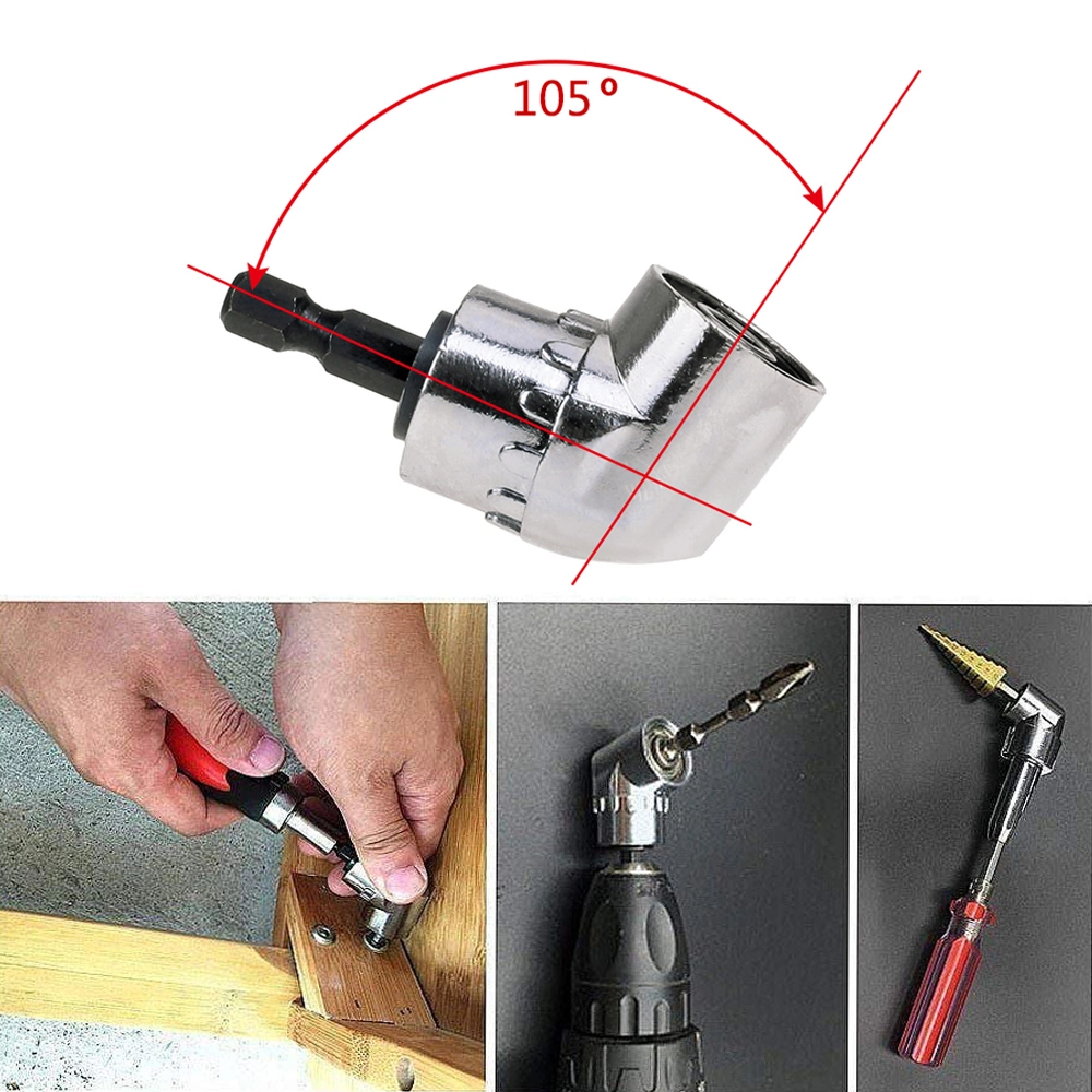 105 Angle Screwdriver Set Socket Holder Adapter Adjustable Hand Tools Angle Screw Driver Tool 1/4&prime;&prime; Hex Bit Socket