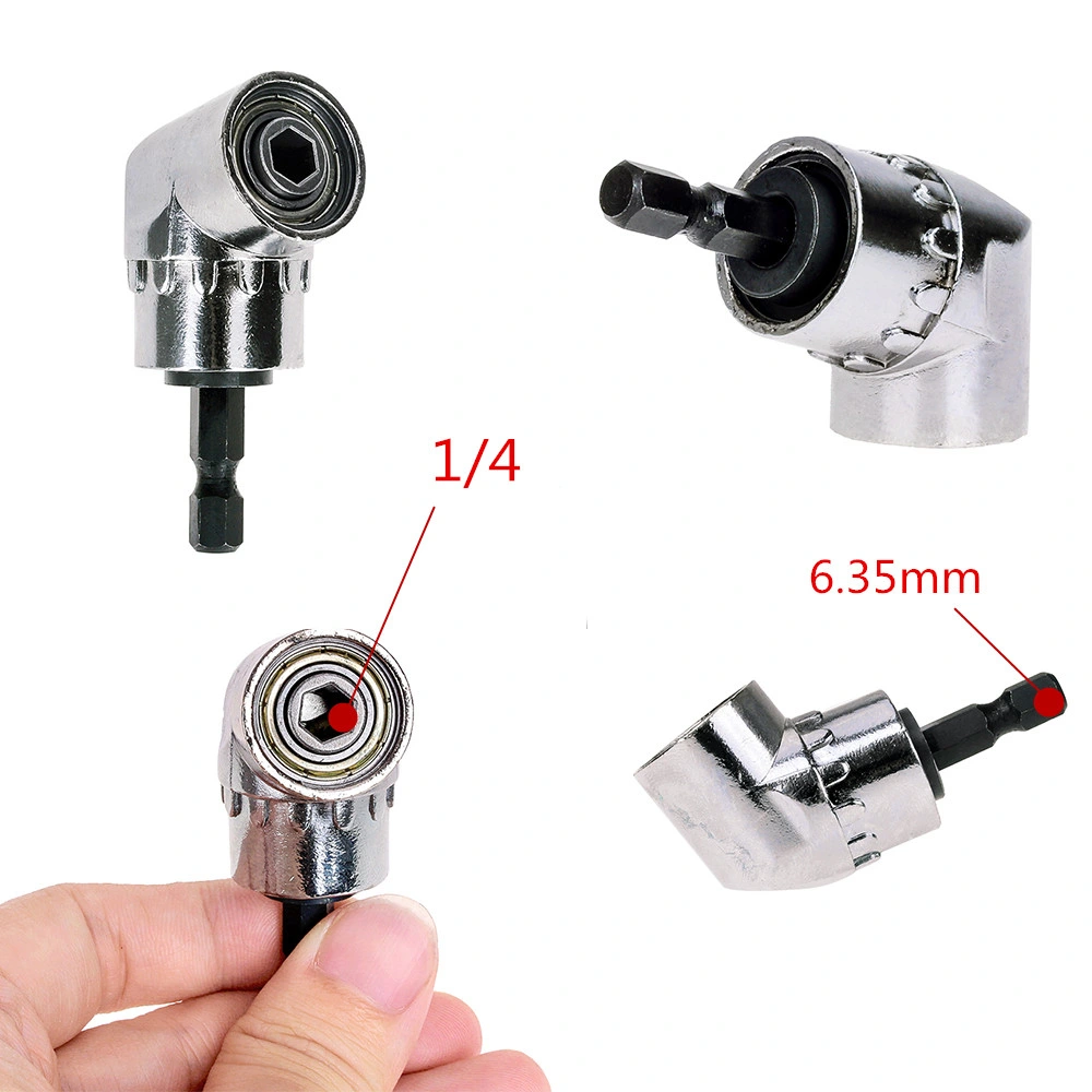 105 Angle Screwdriver Set Socket Holder Adapter Adjustable Hand Tools Angle Screw Driver Tool 1/4&prime;&prime; Hex Bit Socket