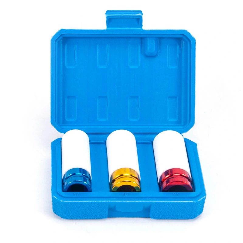 3PC 17-19-21mm 1/2&quot; Drive Multi-Coloured Impact Socket Set Crmo Hand Tools Multicolor Socket