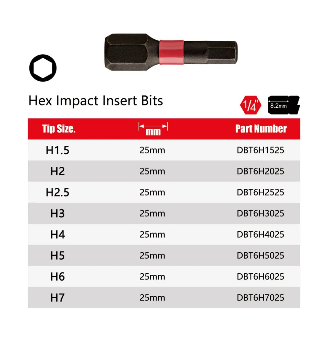 Driver Accessories Drill 1/4 Inch Hex Shank Impact Driver Bits