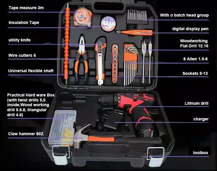 95 PCS Power Impact Driver Bit Drill Hardware Tool Kit Set Electric Tools Sets Professional Sr089-1